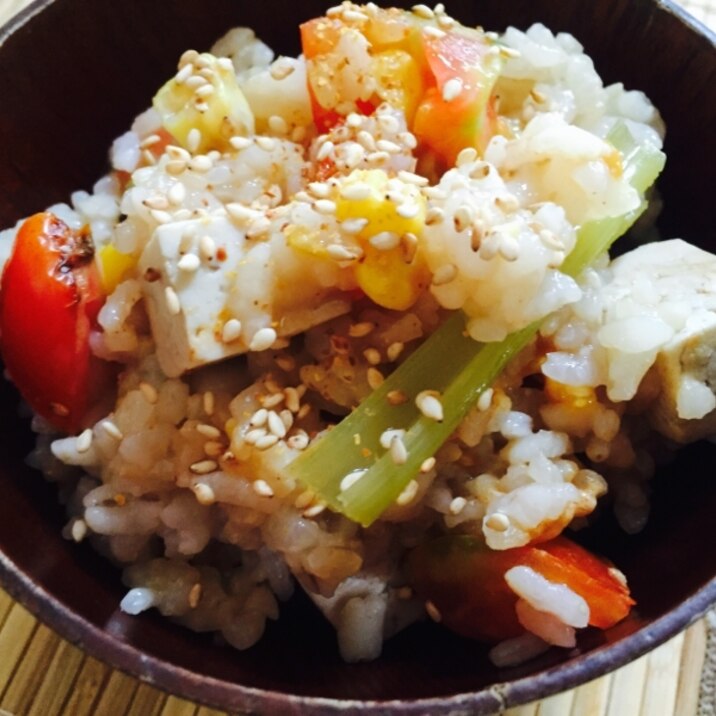 リメイク!コーントマト味噌汁雑炊